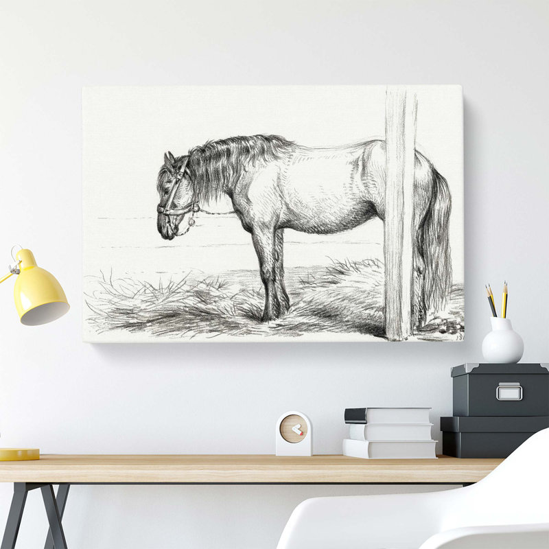 A Horse In A Stable by Jean Bernard - Wrapped Canvas Print, 40 cm H x 60 cm W
