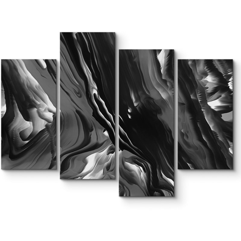 Marble Agate Slice " Wavy 3D Textured Display Geometric " 4 - Pieces