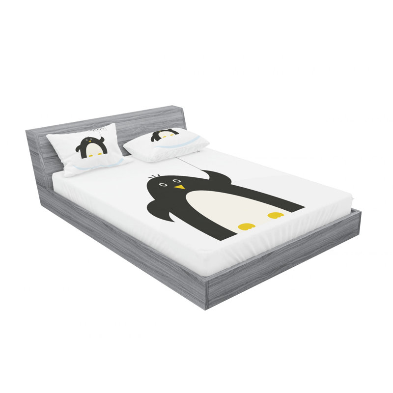 Microfiber Abstract Sheet Set, Full/Double Sheet Set with Fitted Sheet