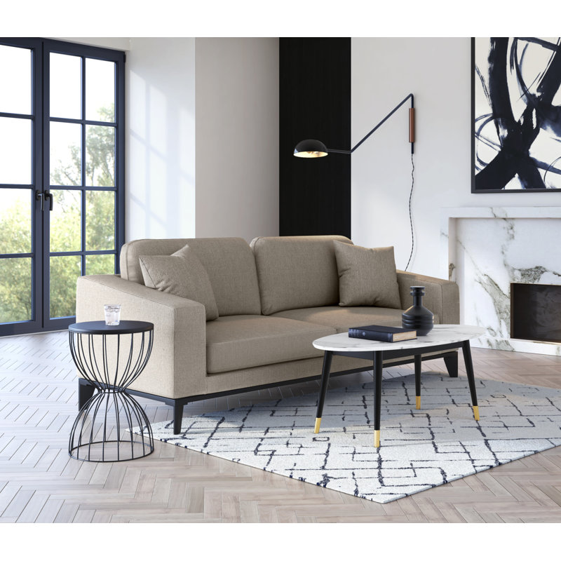 Table basse Clemintine Elle Decor Mid-Century, Imprimé marbre