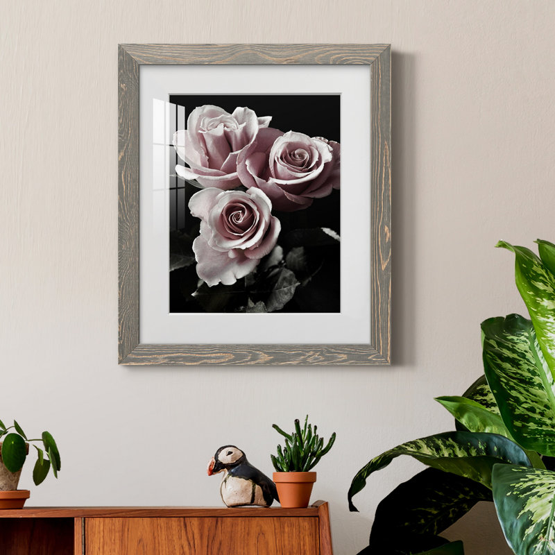 " Rose Noir I ", 37.5" H x 27.5" W x 1" D, Grey