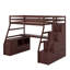 Lit mezzanine simple avec tiroirs, tablettes et bureau-789759799