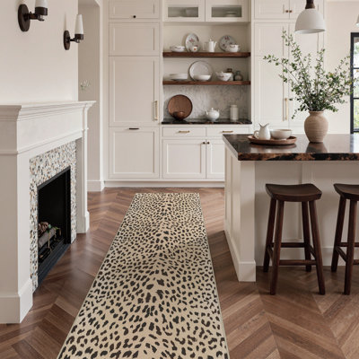 Tapis d'intérieur brun léopard Savanna