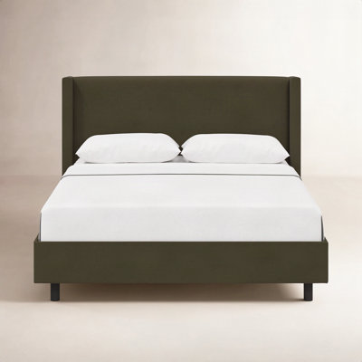 Hanson Upholstered Wingback Platform Bed