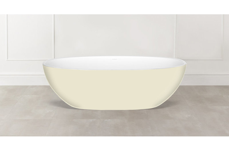 Barcelona 70.25" x 33.625" Freestanding Soaking Bathtub, Oyster White - Matte