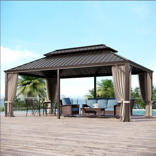 Hardtop Double-Roofed Aluminum Patio Gazebo