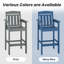 De 2 chaises hautes bleues, texture de grain de bois, plateau amovible, trou de parasol, idéal pour les tabourets de bar près de la piscine, 2 sièges de balcon faciles à assembler