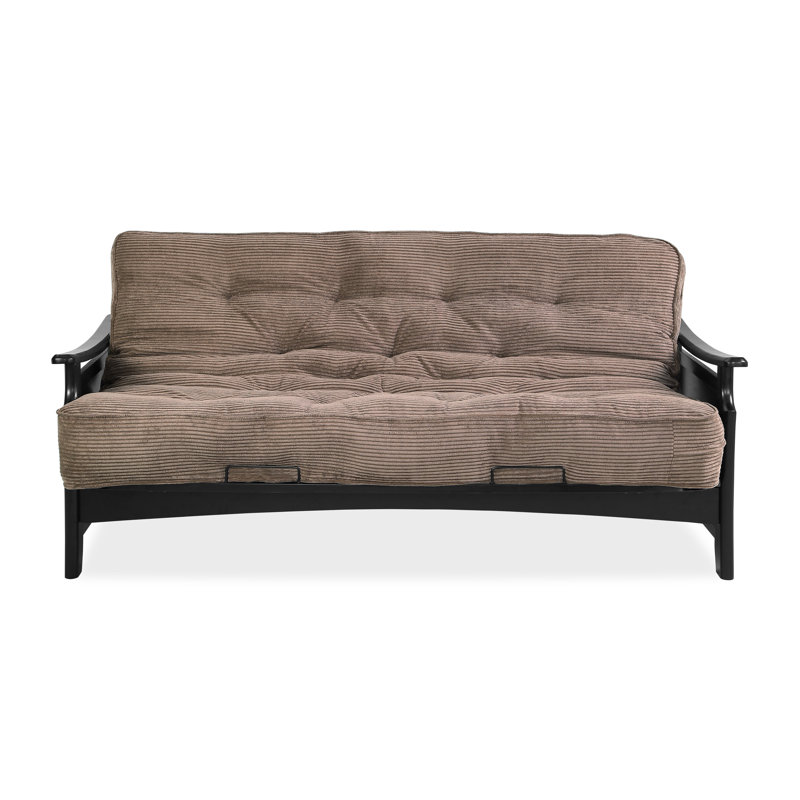 Futon et matelas Mccallum, Velours côtelé couleur chocolat