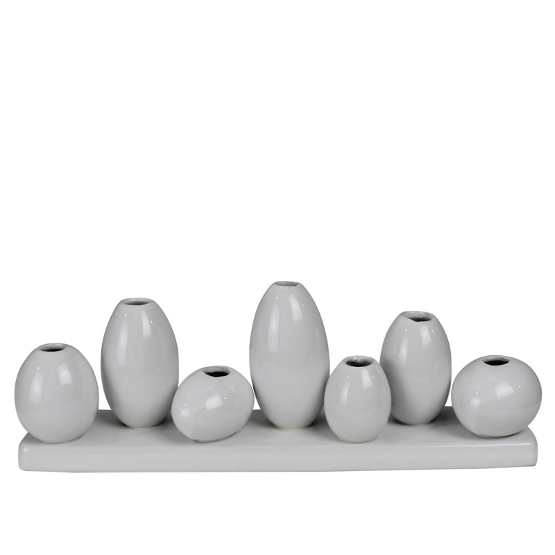 Ensemble de 7 vases ovales en céramique