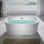 Baignoire de trempage incurvée en acrylique autoportante 59 po. X 29,52 po.-89090732-100481067