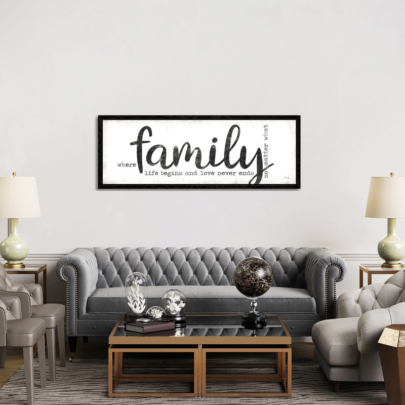 Family Where Life Begins by Marla Rae - Panoramic Print on Canvas, 152.4 cm H x 50.8 cm W, Black Floater Frame