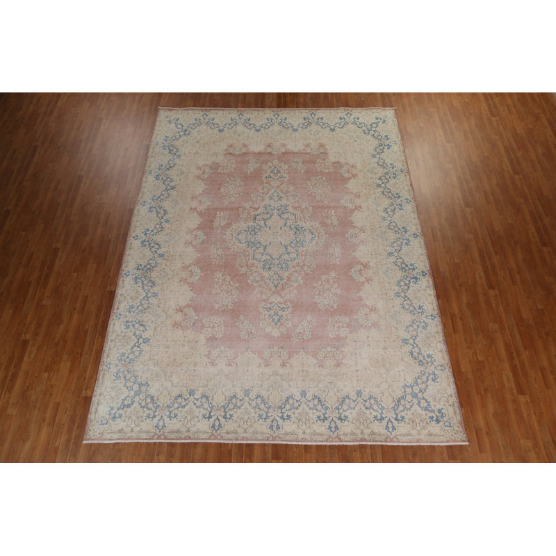 Tapis persan Karerman en laine noué à la main 10 po x 13 po Karum