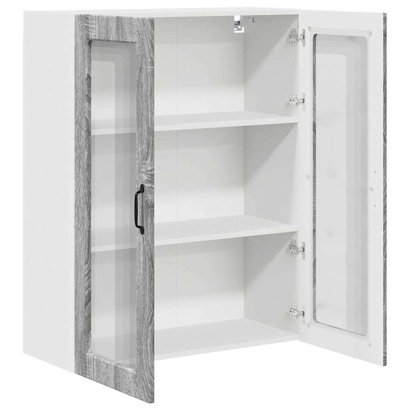 Vidaxl Kitchen Wall Cabinet With Shelf Concrete Grey 80 X 31 X 100 Cm, 100cm H x 80cm W x 31cm D, Grey Sonoma