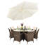 Harold 8 - Person Patio Dining Set Umbrella Hole Included Round Table with Cushions Included