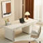 Modern Minimalist Cream Style Rectangular Sintered Stone Office Desk-108296046