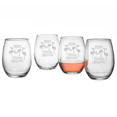 Cute Giraffe Glasses Stemless Wine Glass