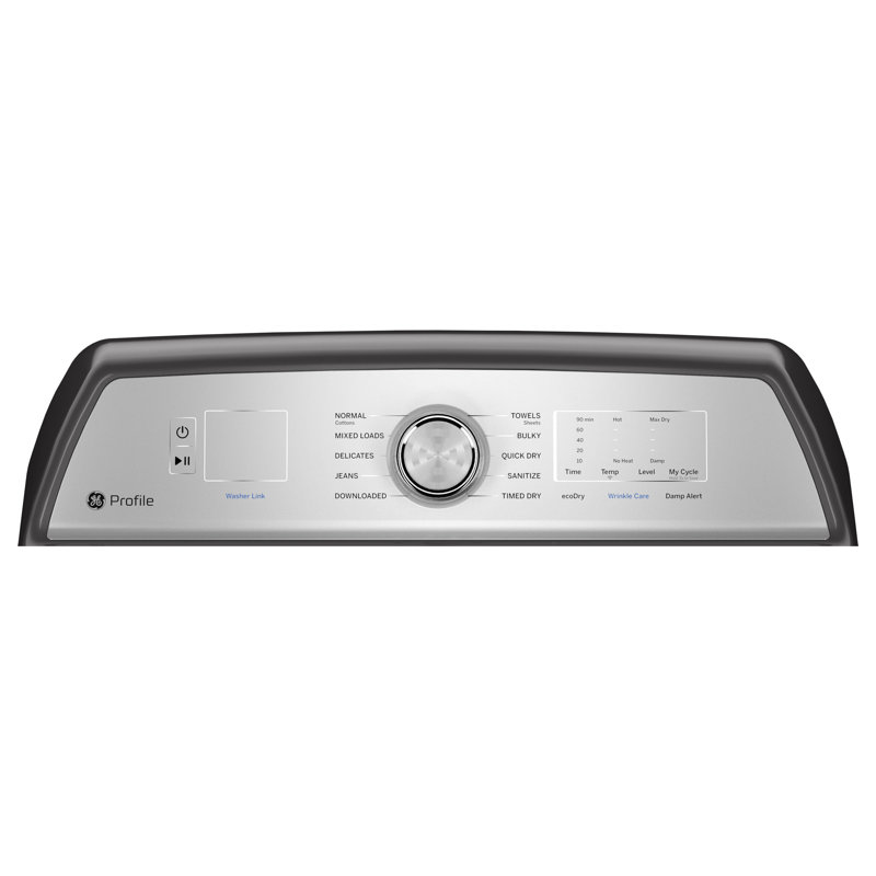 Ge Profile 7.4 Cu. Ft. Capacity Aluminized Alloy Drum Electric Dryer With Sanitize Cycle And Sensor Dry, Diamond Gray
