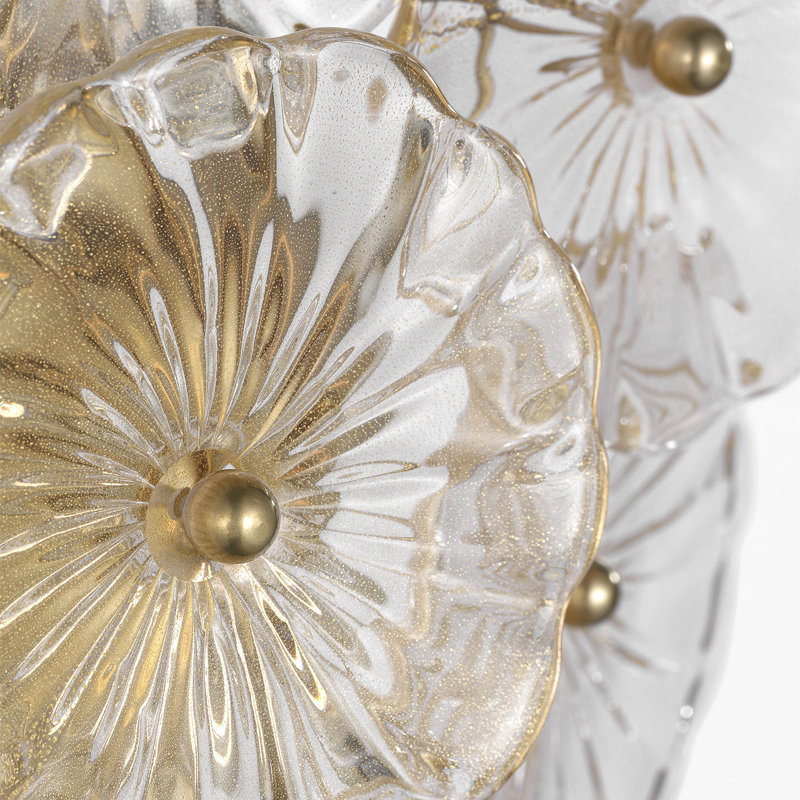 Julie Neill Gianna 21" Layered Sconce with Clear Glass, Gold, Hand-Rubbed Antique Brass