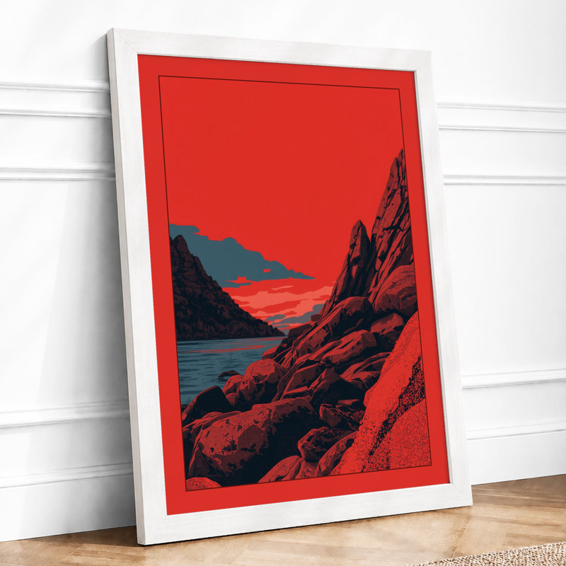 Alien Landscape Modern - Framed Print, A3 - 42.0 x 29.7 cm, White