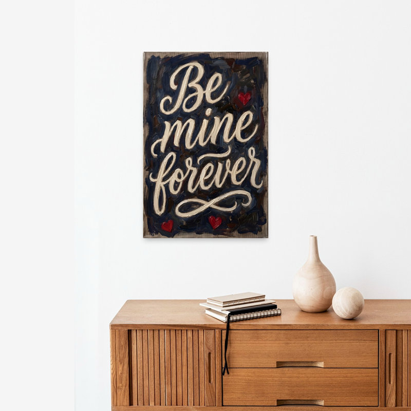 «Be Mine Forever Love Romantic Abstract», reproduction d'art murale contemporaine, H 24 po x l 16 po
