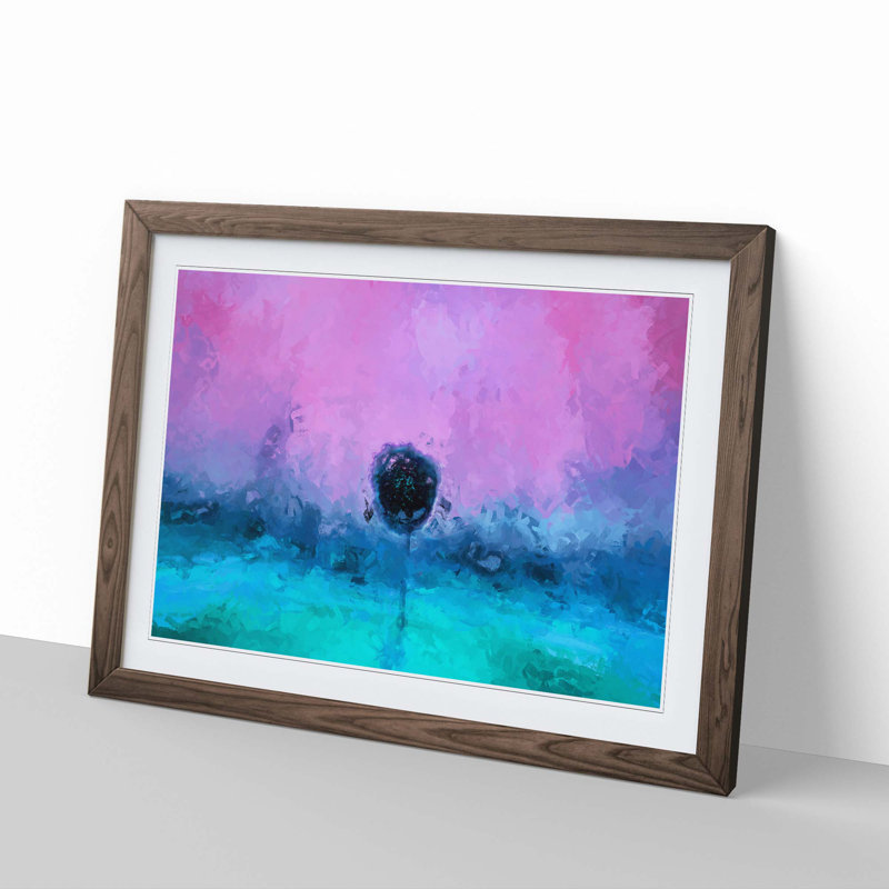 Lone Tree in Abstract - Picture Frame Graphic Art Print, Walnut, 50cm H x 76cm W x 2cm D