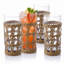 4-Piece Rattan Drinking Highball Glasses Set