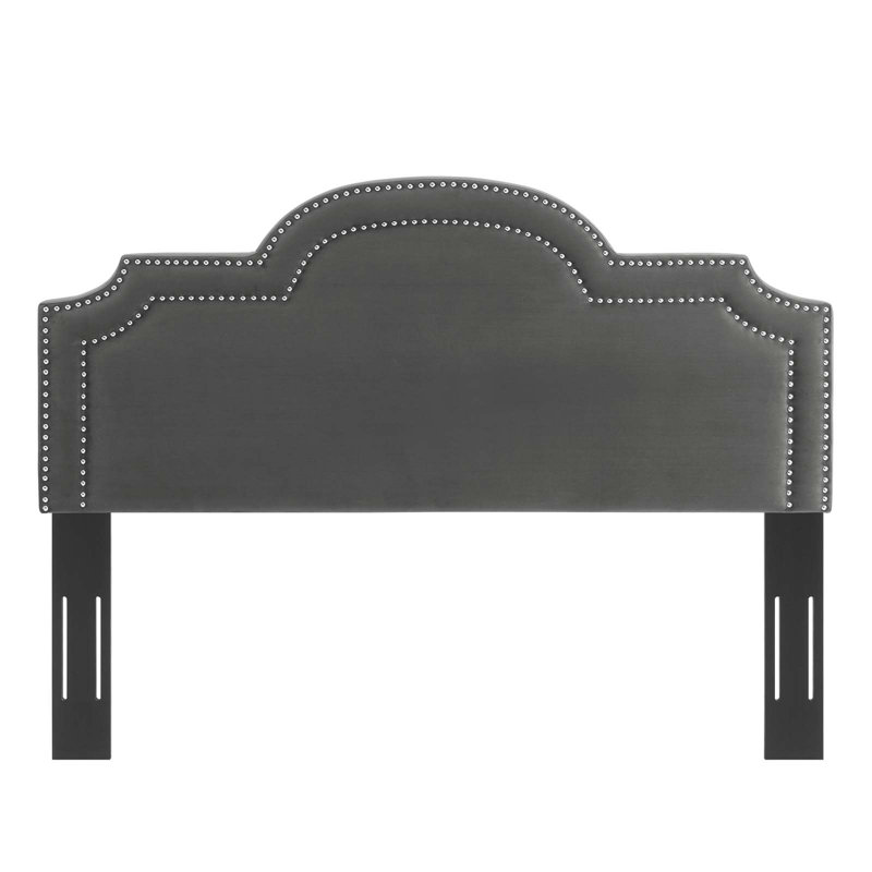 Tête de lit en velours Belinda par Modway, Simple, Gris anthracite