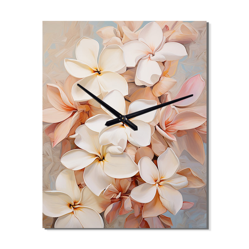 Horloge murale Danju - Plumeria surdimensionnée, Grand