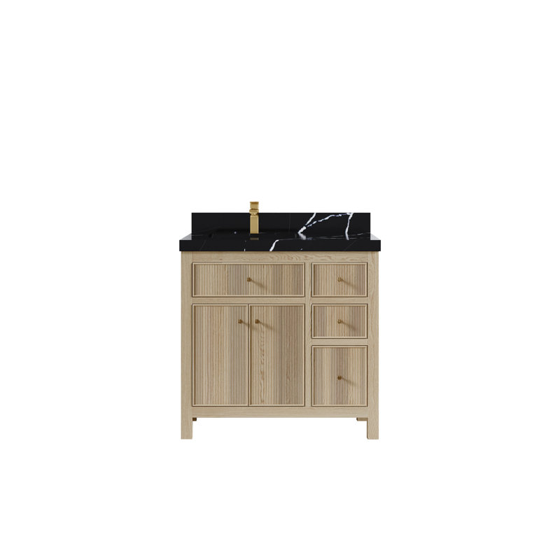 Ensemble de meuble-lavabo simple 36 po Curtis, Noir Calacatta, Quartz