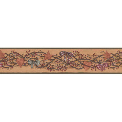 Bordure de papier peint rouge à motif d'étoile sur les baies de L 0,42 pi x l 180 po Rouge