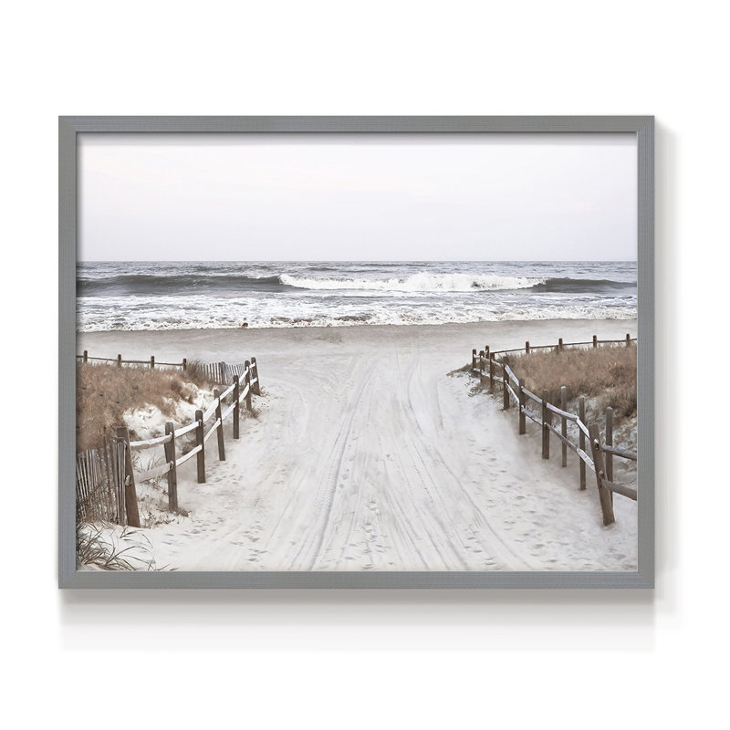OBX Path -Framed Print - Restickable, Gray, 16" H x 20" W