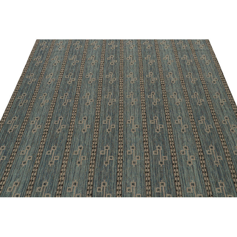 Scandinavian Wool Geometric Area Rug, Rectangle 12' x 15'