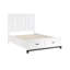 Grand lit plateforme en bois blanc avec rangement pour les tiroirs de lit confortables, finition bois