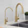 Single Handle Pull Down Kitchen Faucet with drinking Water Tap in Gold
