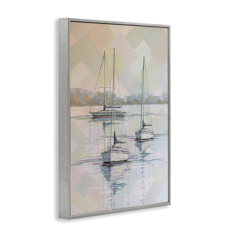 «Peaceful Reflections on the Bay», art de la giclée encadrée, design par Linda Sperruche, Estampe numérique Farmhouse