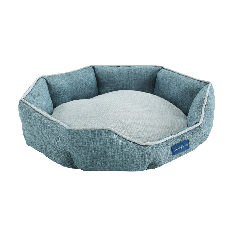Arthur Pet Bed, Teal, Medium (22.44" W x 19.69" D x 5.4" H)