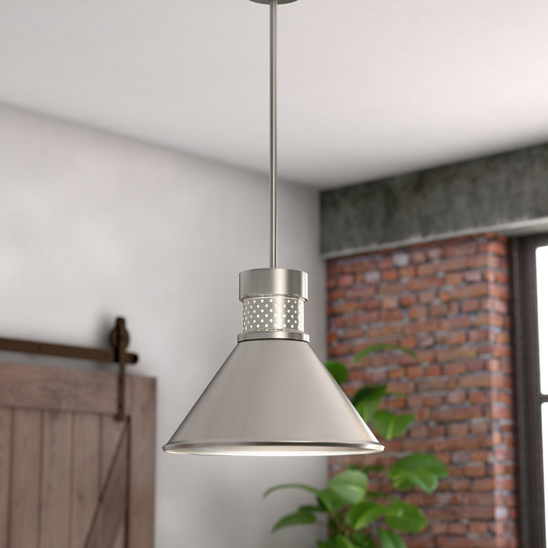 Magaret 1 - Light LED Single Pendant, Brushed Nickel/White
