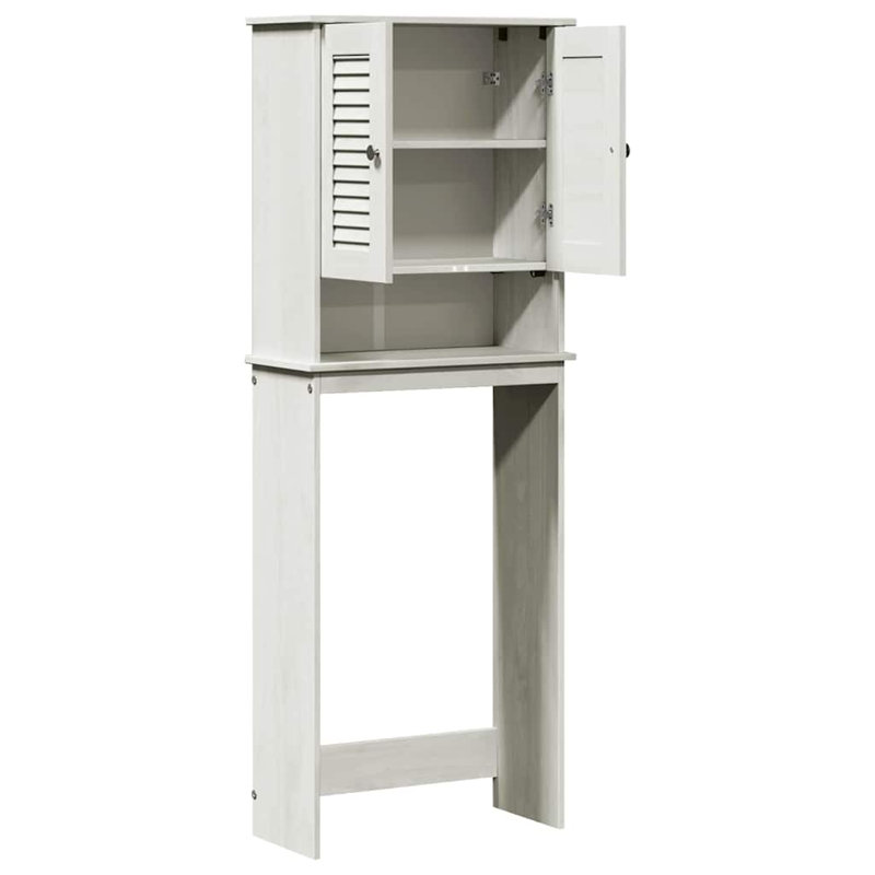 Toilet Cabinet VIGO 60 X 27 X 161 Cm Solid Pine Wood, White