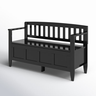 Brooklyn 48"W Solid Wood Contemporary Entryway Storage Bench with Lift-Top Lid and Dual Compartments