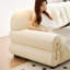 Coussin beige modulaire en similicuir-225020685