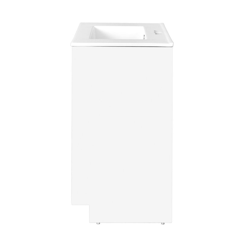 Meuble-lavabo 30 po avec lavabo en céramique, Blanc, Doré