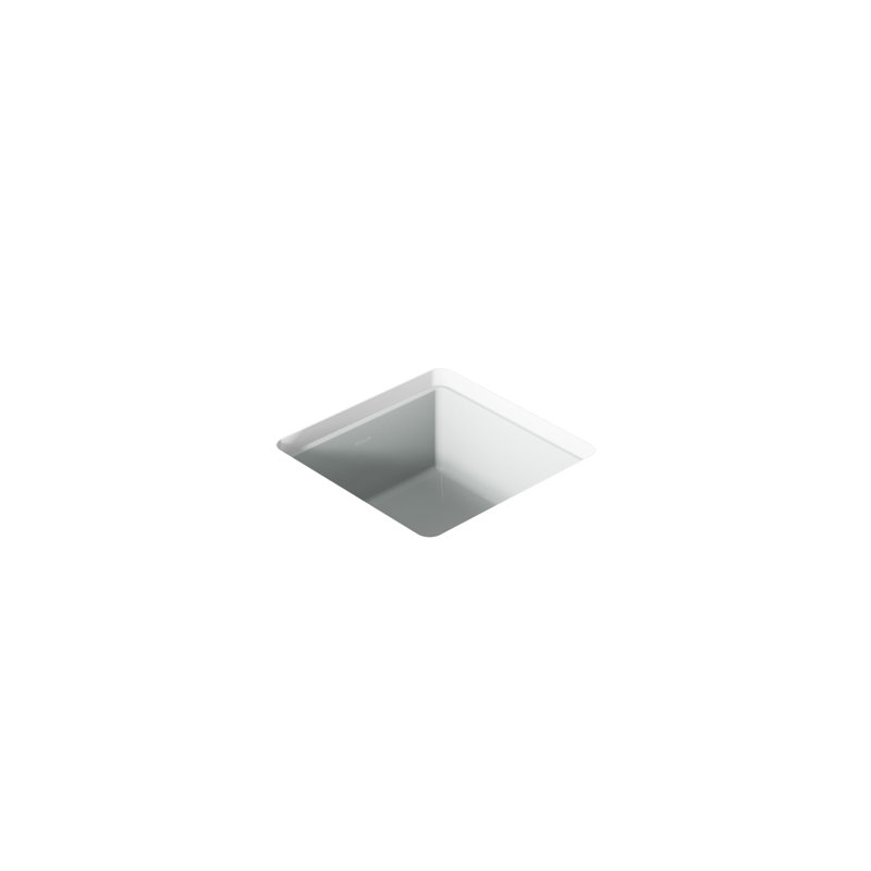 Verticyl Vitreous China Square Undermount Bathroom Sink with Overflow, Ice Gray