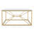 Matte Gold Coffee Table with Glass Top