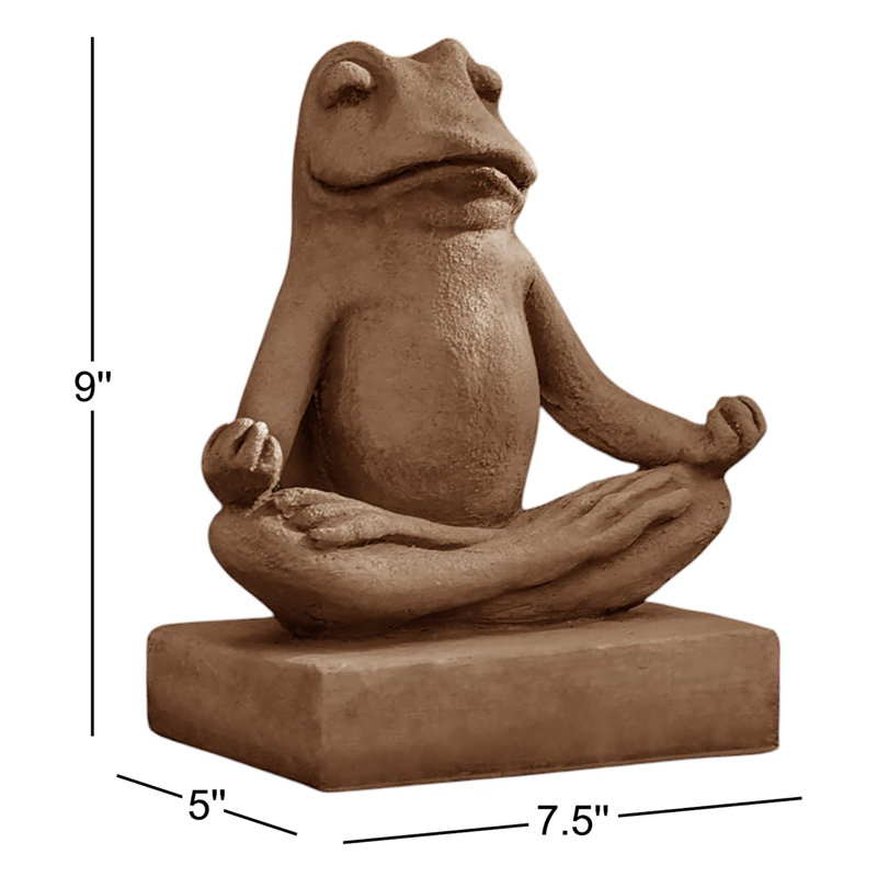 Frog Garden Statue, Brownstone