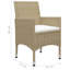  Ensemble de salle à manger anthracite, poly rotin beige, acier thermolaqué, verre-841233428