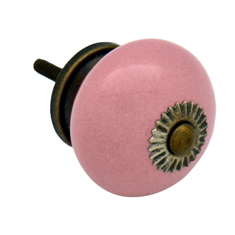 Nicola Spring - Round Ceramic Cabinet Knobs, Pink