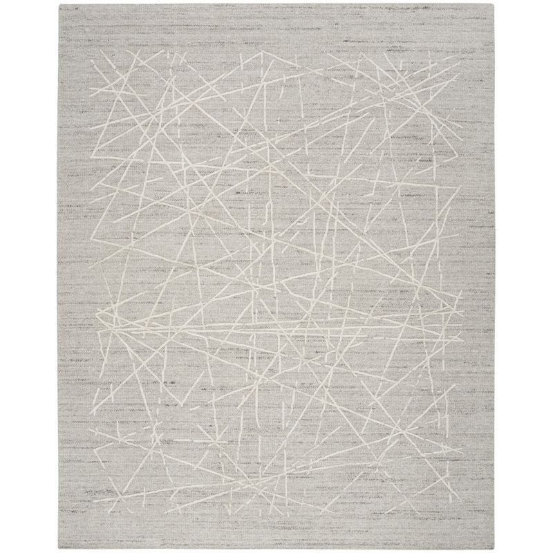Calvin Klein CK044 Wander 7'9" x 9'9" Grey Modern Indoor Rug, Gray, Rectangle 7'9" x 9'9"