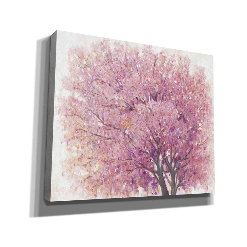 «Pink Cherry Blossom Tree II» par Tim O'toole, art mural sur toile, H 20 po x l 24 po x P 0,75 po