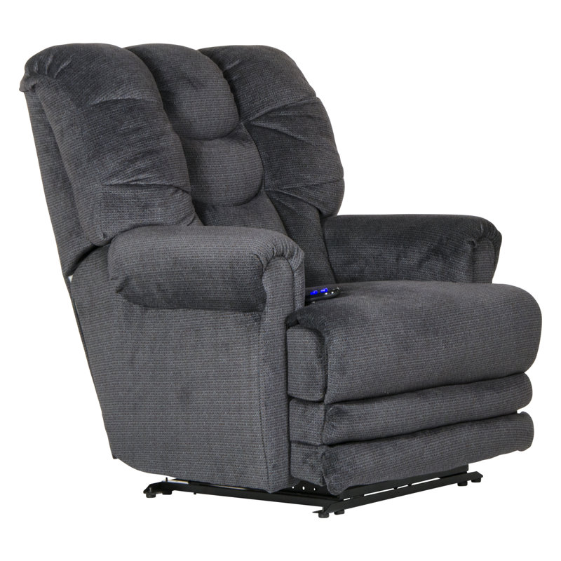 Fauteuil inclinable rembourré avec repose-pieds Big Man's, Électrique, Encre