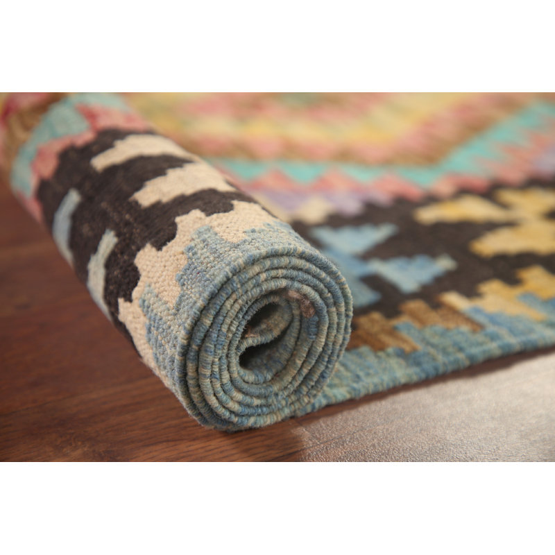 Reversible Wool Kilim Oriental Runner Rug 3x10